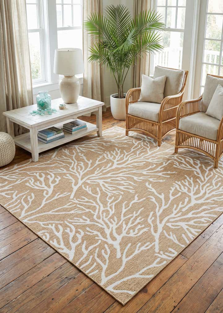 7' 10 x 7' 10 Easy-Clean Coastal Indoor / Outdoor Square Rug