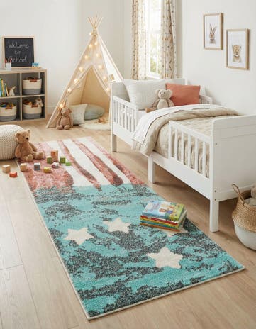 2' 2 x 5' 1 American Flag Whimsy Kids Runner Rug