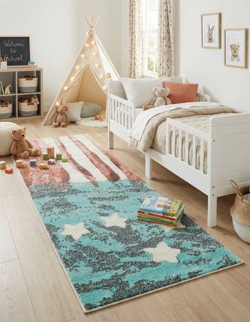 2' 2 x 5' 1 American Flag Whimsy Kids Runner Rug