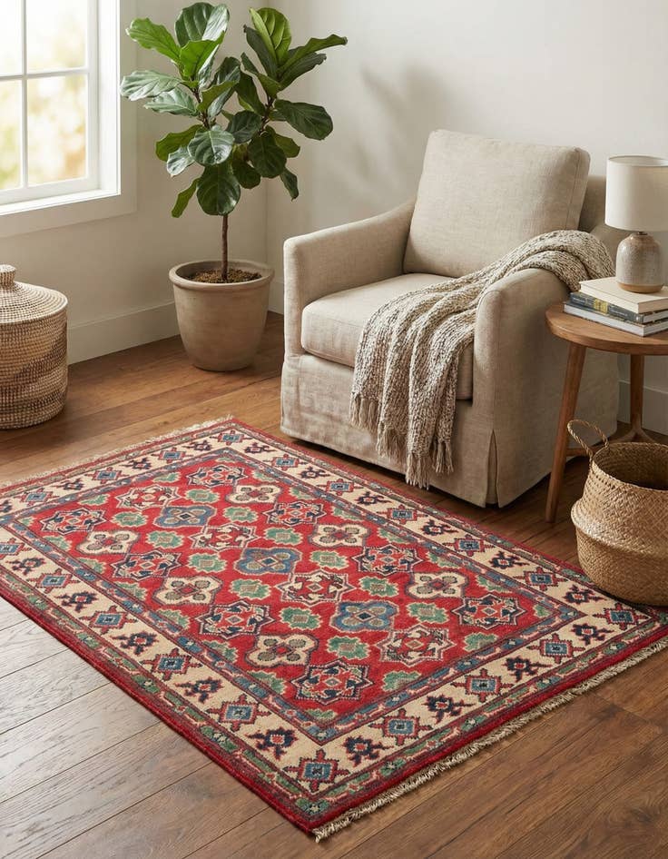 Detail image of 2' 10 x 4' 2  Hand Knotted Kazak Rug