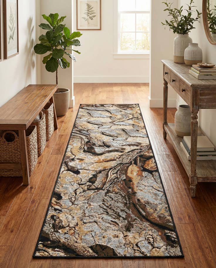 Detail image of 2' x 8' Easy-Clean Modern Indoor / Outdoor Runner Rug