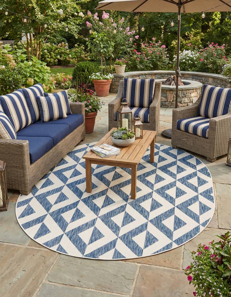 Detail image of 7' 10 x 10'  Washable Jill Zarin Napa Indoor / Outdoor Oval Rug