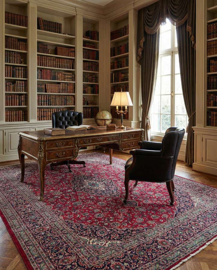 9' 7 x 12' 8 Hand Knotted Mashad Persian Wool Rug