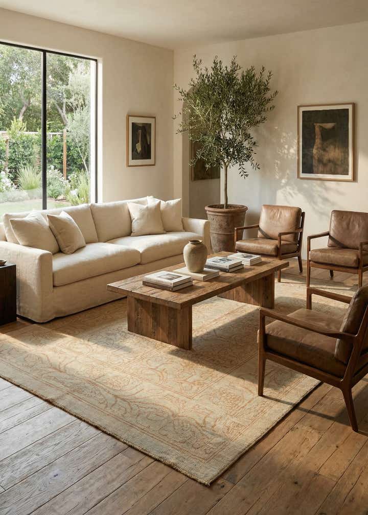 9' x 13' Hand Knotted Oushak Wool Rug