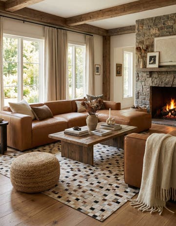 5' 2 x 7' 11 Cowhide Stocks Rug