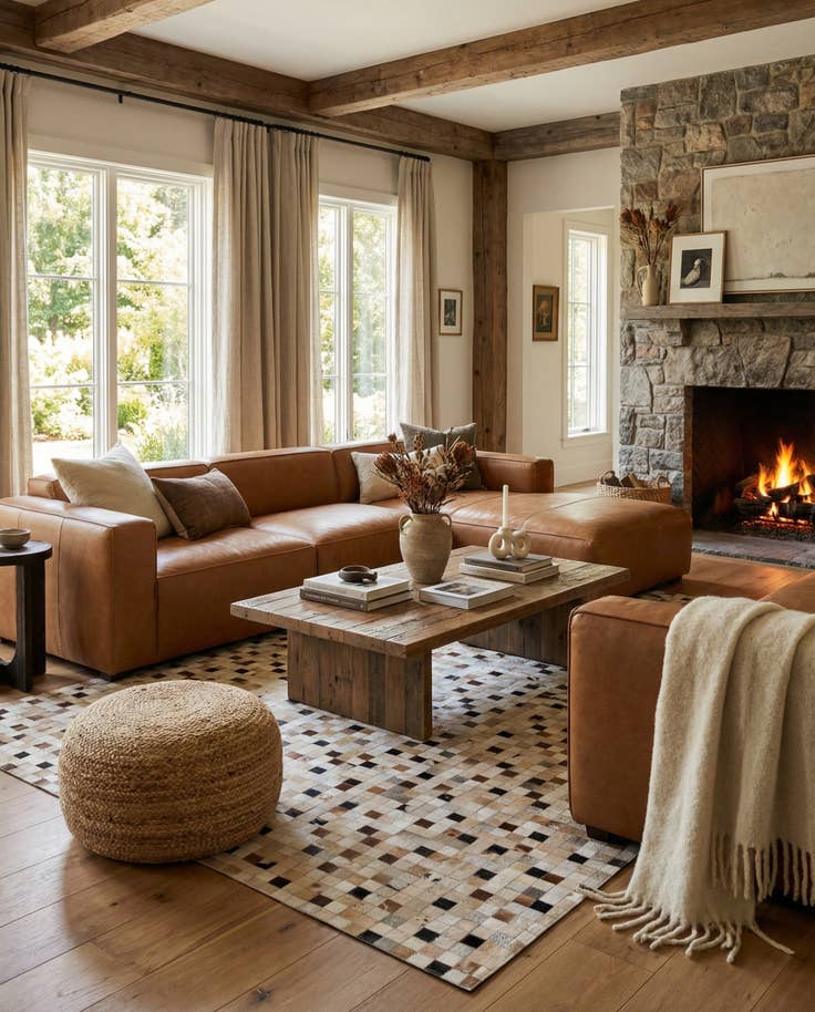 Detail image of 5' 2 x 7' 11 Cowhide Stocks Rug