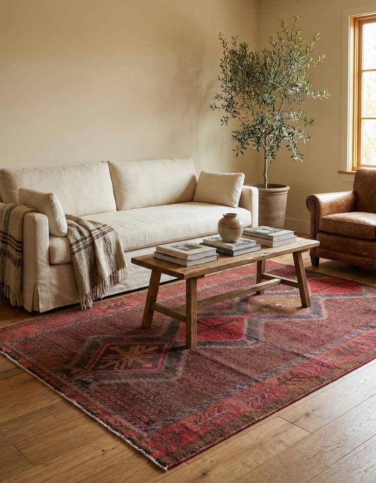 Detail image of 5' 1 x 7' 7  Hand Knotted Ultra Vintage Persian Wool Rug