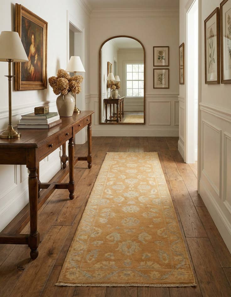 Detail image of 2' 8 x 10'  Hand Knotted Peshawar Ziegler Runner Rug