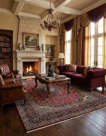 9' 8 x 12' 10 Hand Knotted Kashan Persian Wool Rug