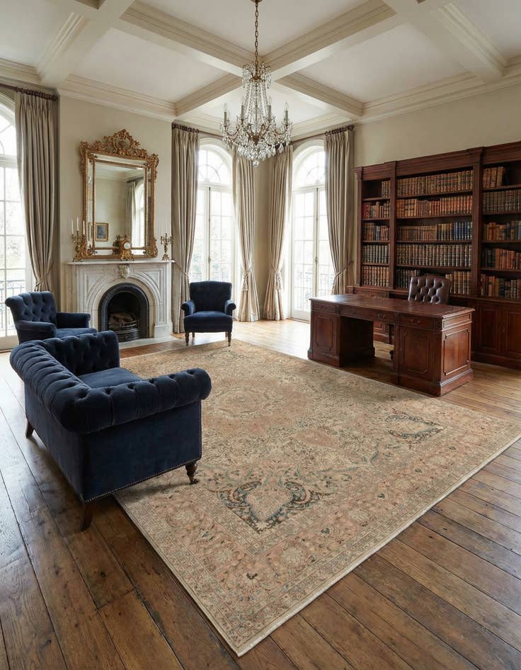 Detail image of 8' 1 x 12' 1  Hand Knotted Ultra Vintage Persian Wool Rug