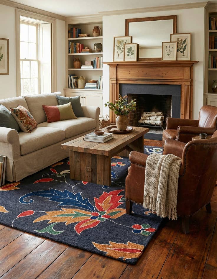 Detail image of 5' x 8' Agra Wool Rug