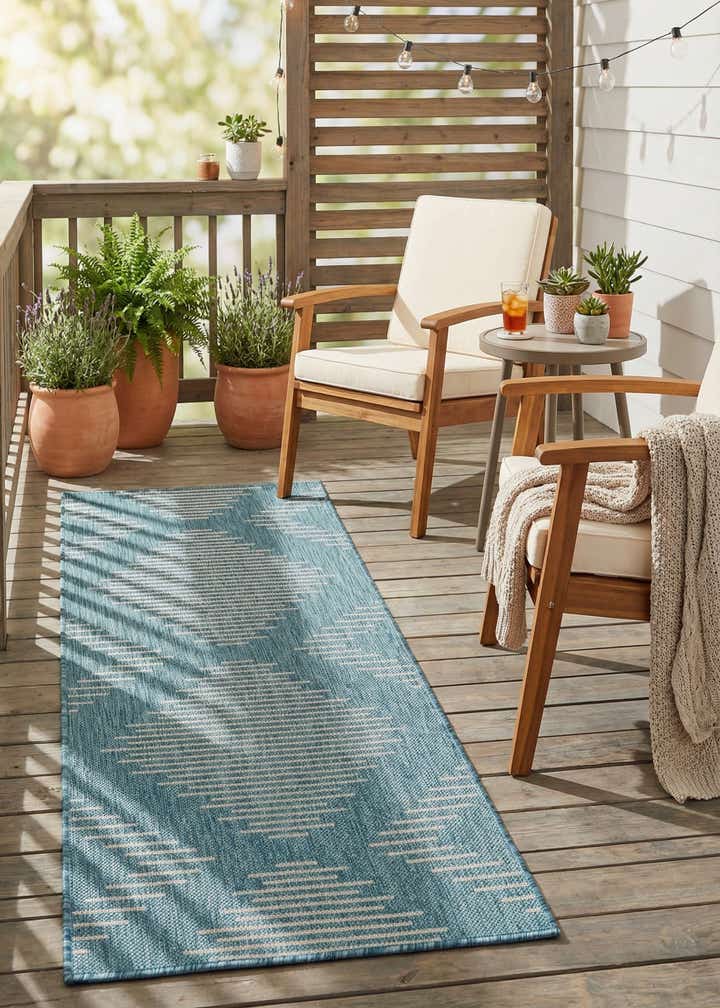 2' x 5' 3 Easy-Clean Modern Indoor / Outdoor Runner Rug