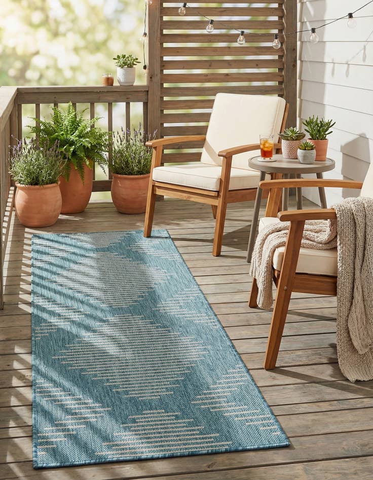 Detail image of  2' x 5' 3  Washable Modern Indoor / Outdoor Runner Rug