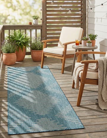 2' x 5' 3 Easy-Clean Modern Indoor / Outdoor Runner Rug