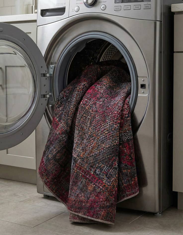 Detail image of 7' 3 x 7' 3  Washable Mangata Round Rug