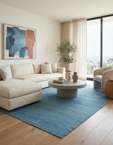 7' 7 x 9' 7 Hand Woven Kilim Modern Wool Rug