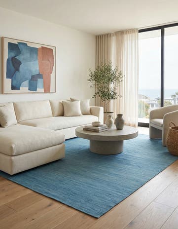 7' 7 x 9' 7 Hand Woven Kilim Modern Wool Rug