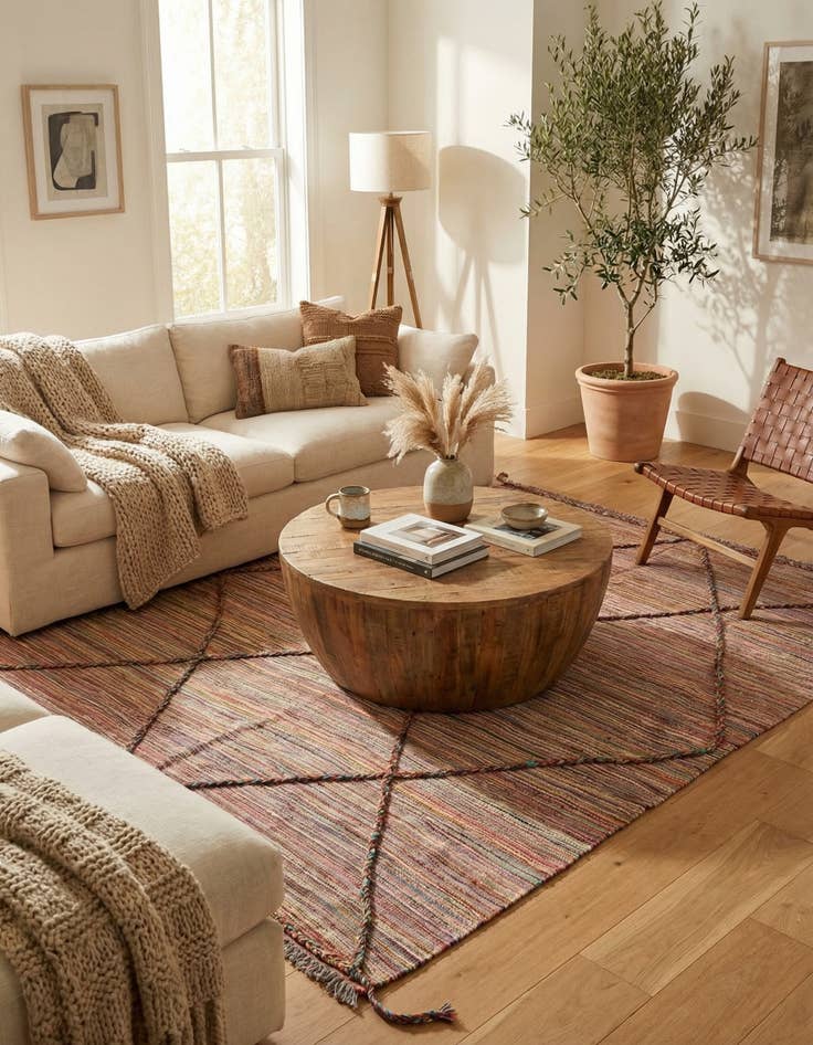 Detail image of  5' 7 x 7' 8  Hand Woven Kilim Modern Wool Rug