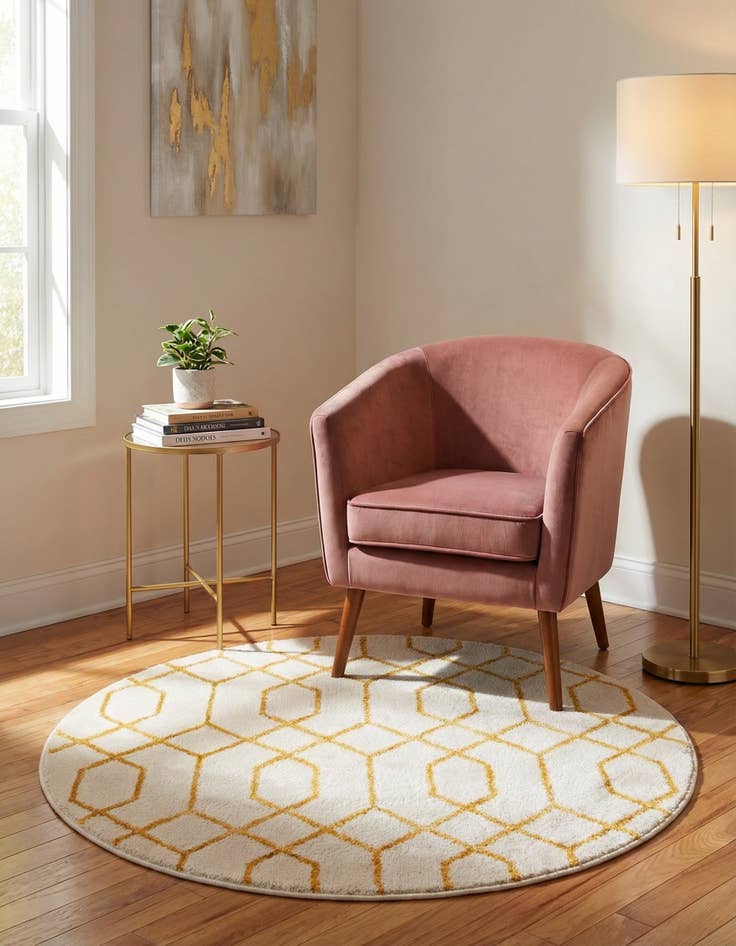 Detail image of 3' x 3'  Marilyn Monroe™ Glam Trellis Round Rug