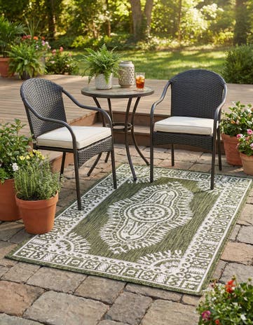 2' x 3' Easy-Clean Traditional Indoor / Outdoor Rug