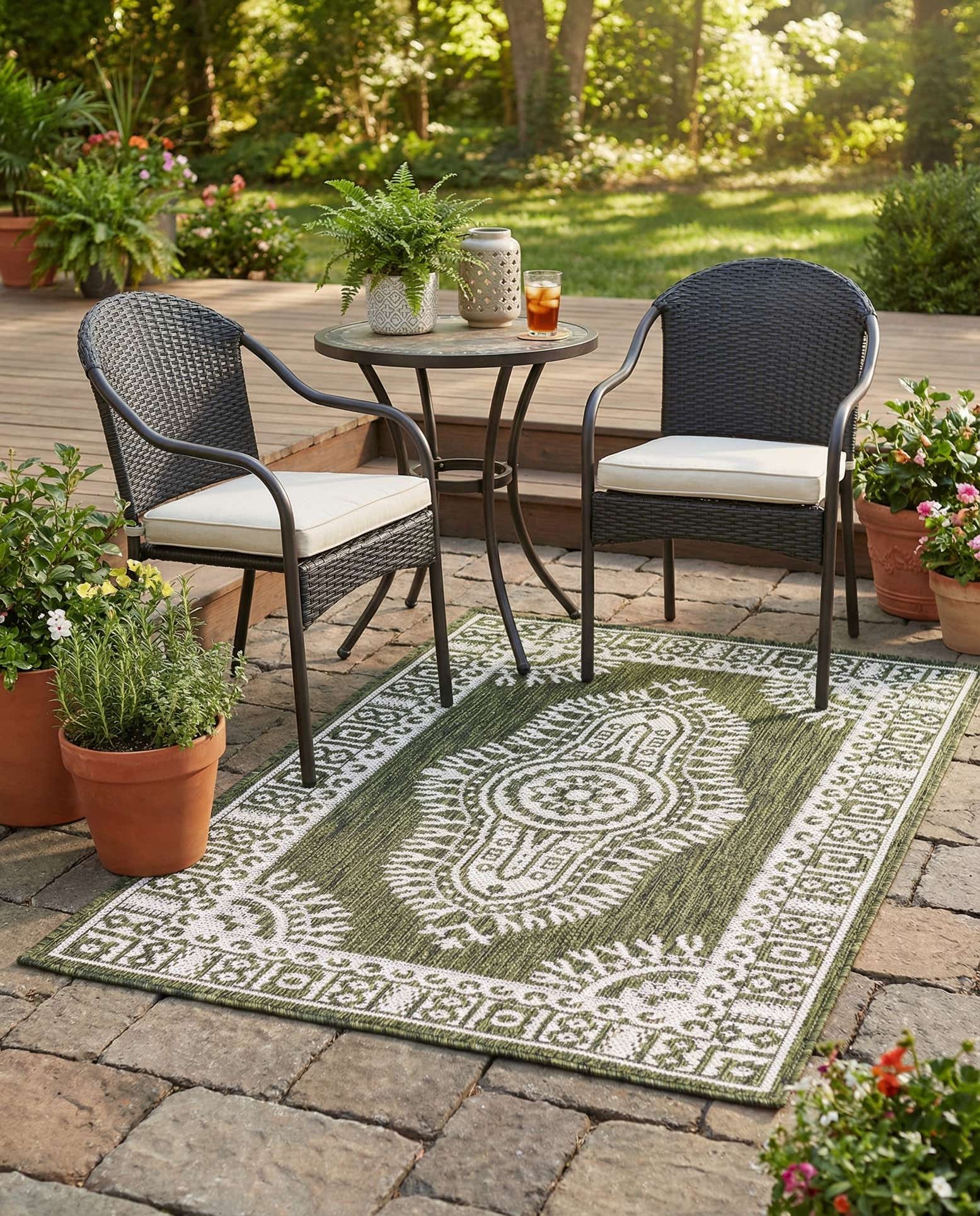 2' x 3' Easy-Clean Traditional Indoor / Outdoor Rug