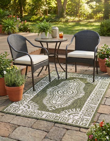 2' x 3' Easy-Clean Traditional Indoor / Outdoor Rug