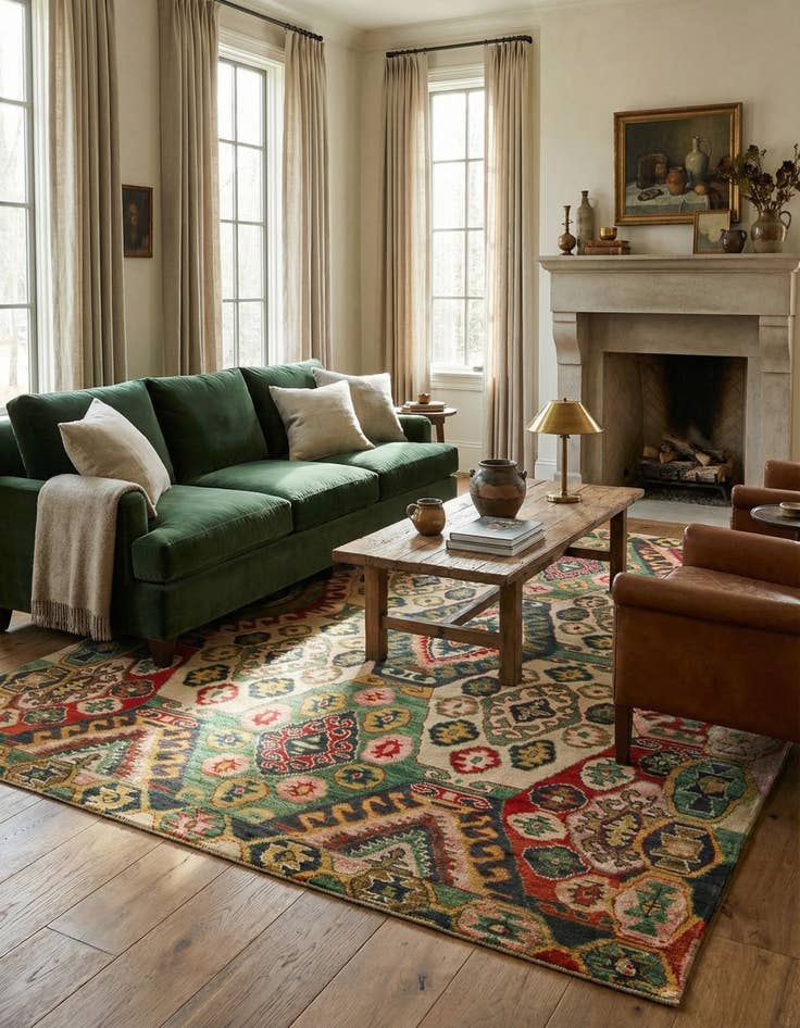 Detail image of 8' x 10' 5  Hand Knotted Darya Rug