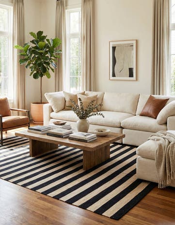6' 9 x 9' 3 Hand Woven Kilim Modern Wool Rug
