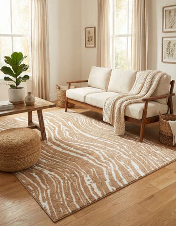Caramel and Ivory Sepia Rug