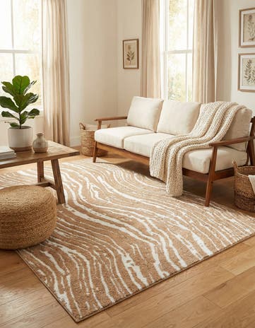 Caramel and Ivory Sepia Rug