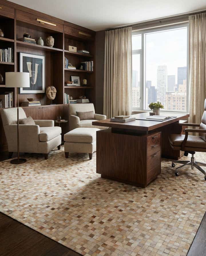 8' 1 x 9' 11 Cowhide - Patchwork Rug