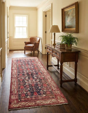 3' 6 x 9' 6 Hand Knotted Hossainabad Persian Wool Runner Rug
