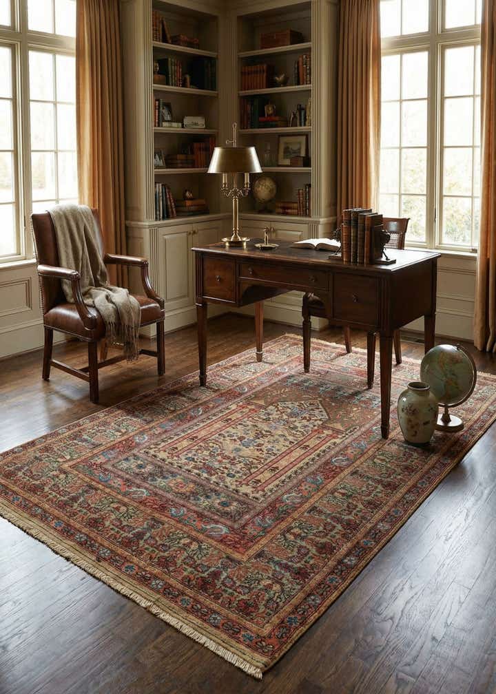 4' x 6' Hand Knotted Lahour Wool Rug