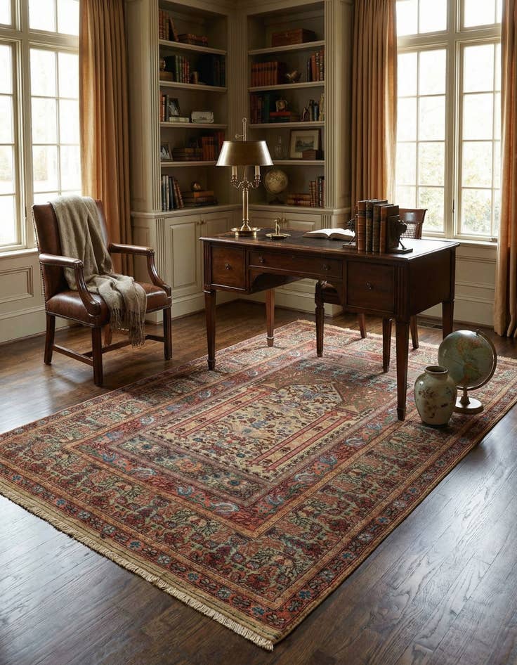 Detail image of 4' x 6'  Hand Knotted Lahour Wool Rug