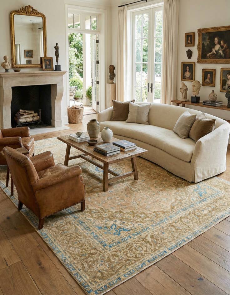 Detail image of 9' 6 x 12' 7  Hand Knotted Ultra Vintage Persian Wool Rug