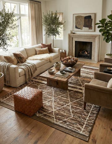 5' 8 x 8' 3 Hand Knotted Moroccan Wool Rug