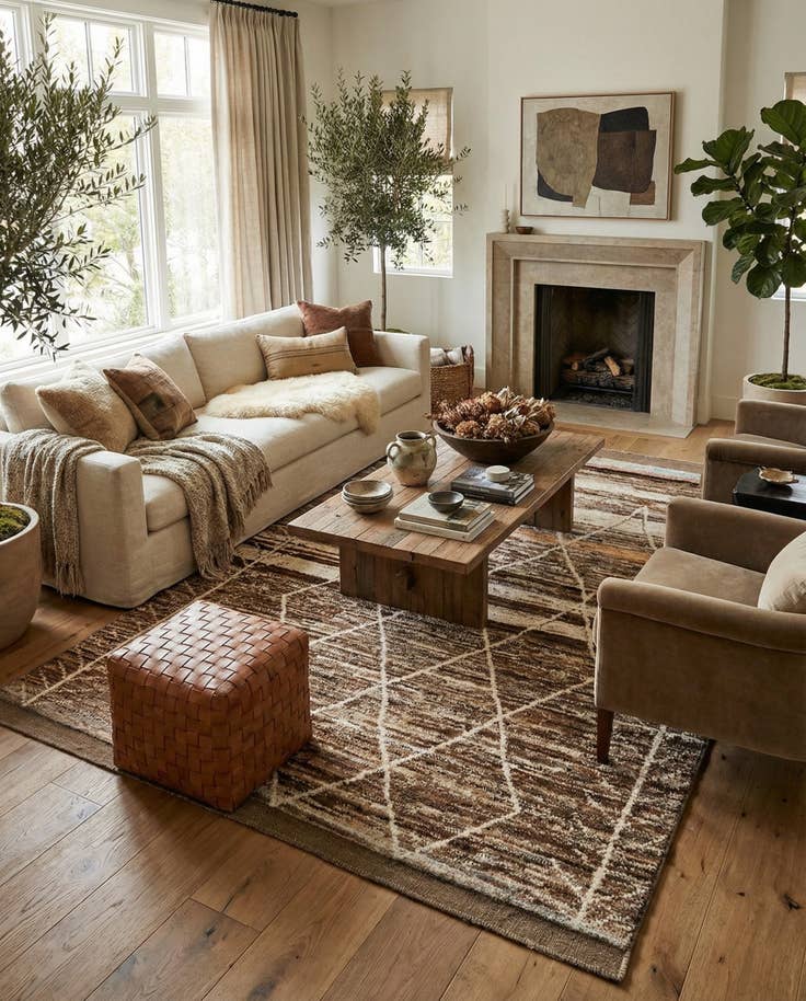 Detail image of 5' 8 x 8' 3 Hand Knotted Moroccan Wool Rug