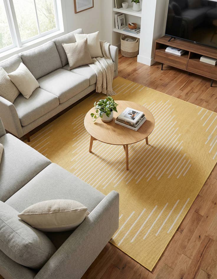 Detail image of  5' 3 x 5' 3  Washable Modern Indoor / Outdoor Square Rug