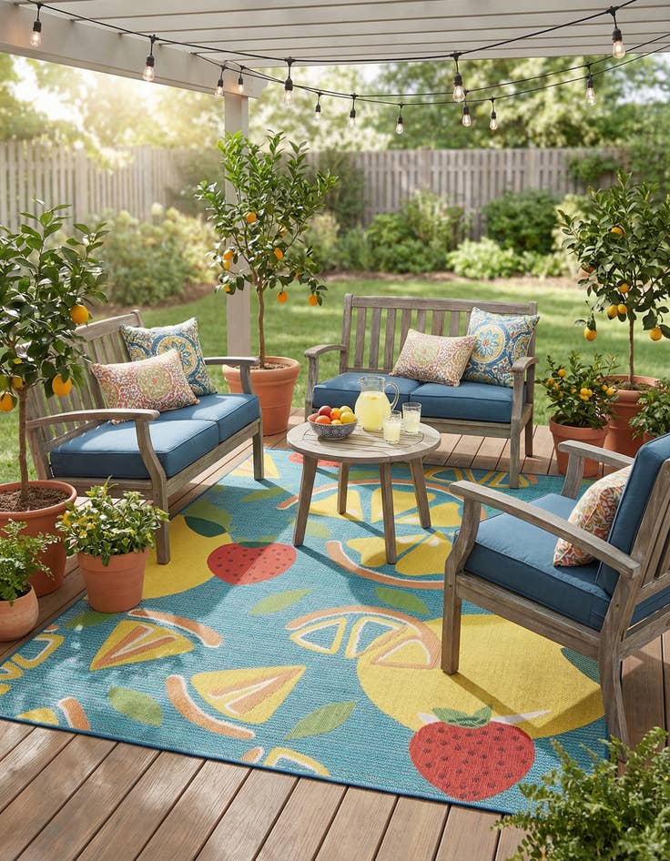 Detail image of 7' 10 x 10'  Washable Baja Indoor / Outdoor Rug