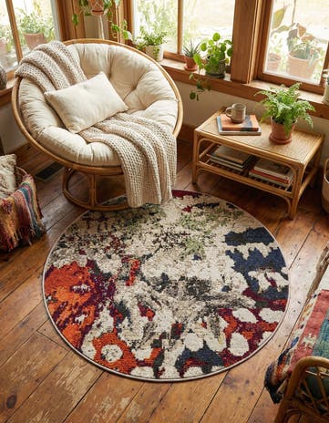 3' 3 x 3' 3 Washable Haerfest Round Rug