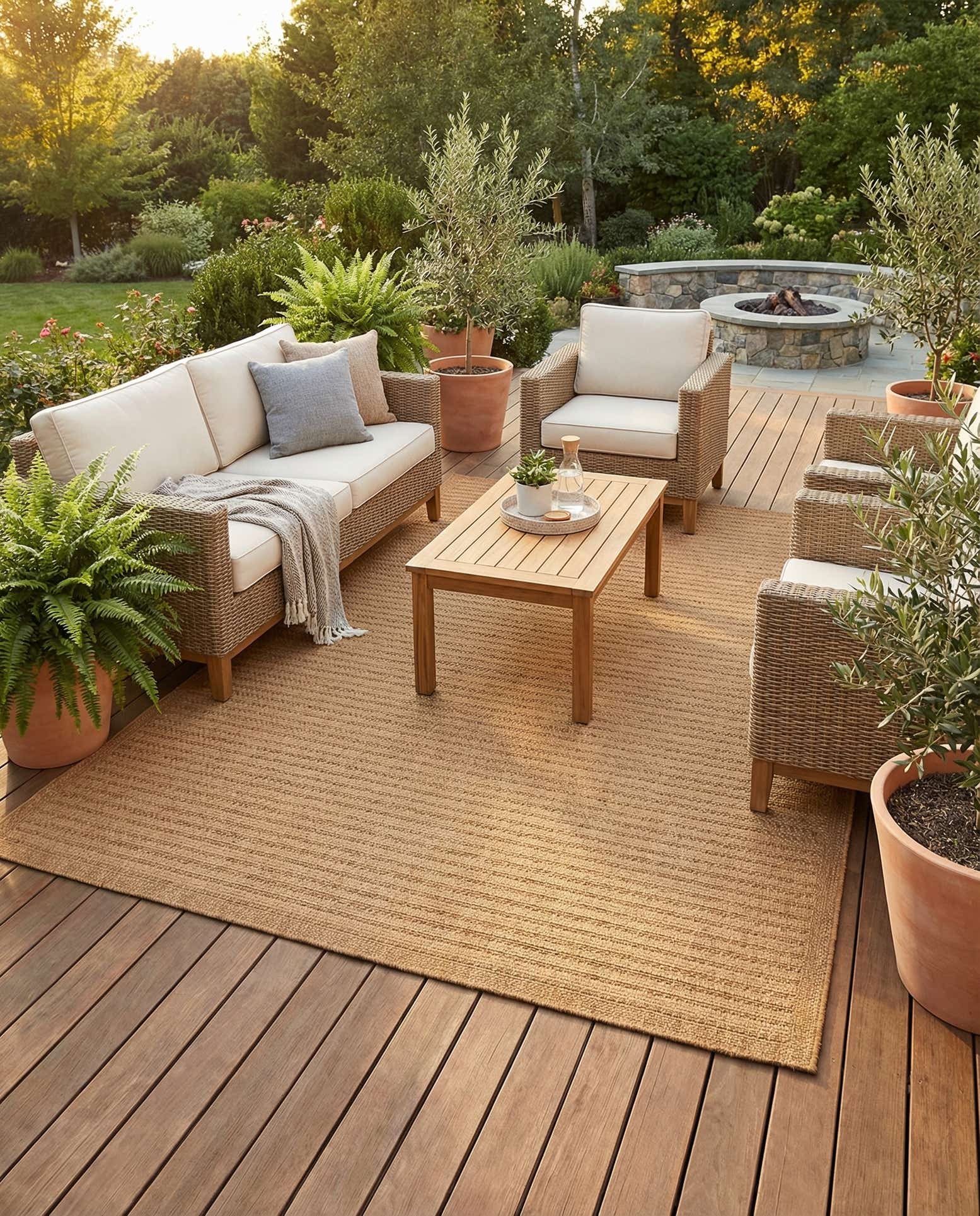9' x 12' Easy-Clean Border Indoor / Outdoor Rug