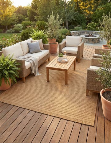 9' x 12' Easy-Clean Border Indoor / Outdoor Rug