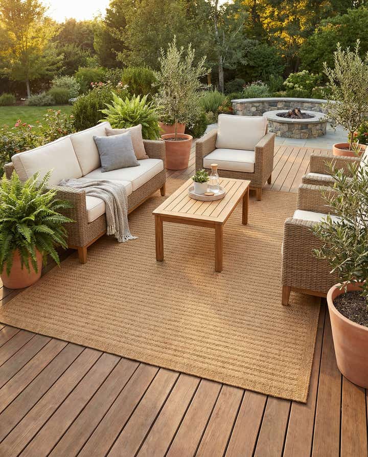 9' x 12' Easy-Clean Border Indoor / Outdoor Rug
