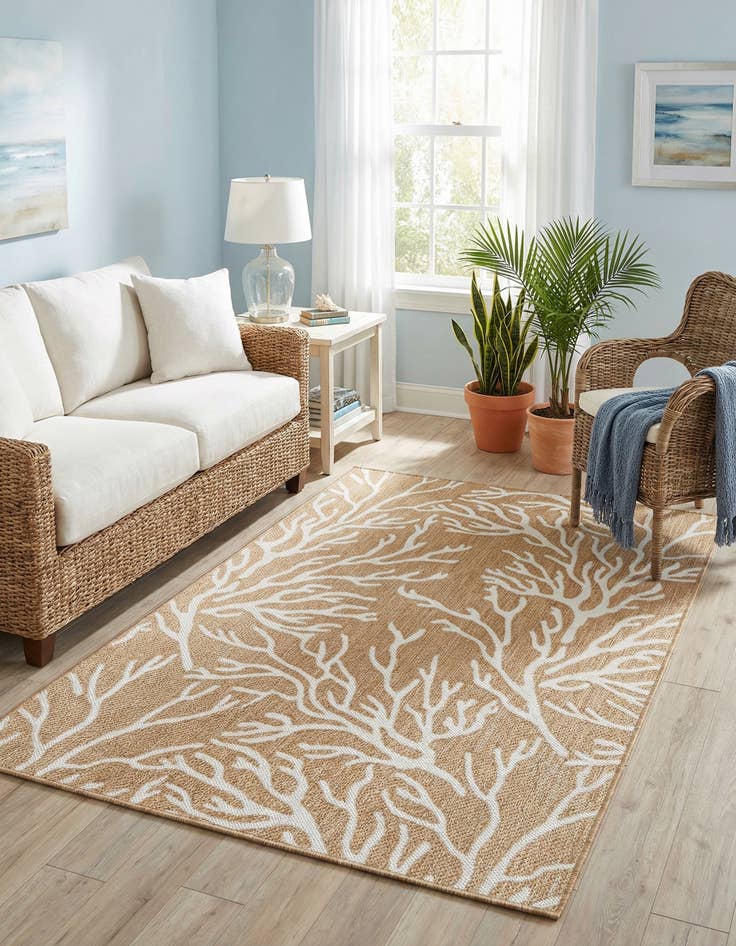 Detail image of 4' x 6' Easy-Clean Coastal Indoor / Outdoor Rug