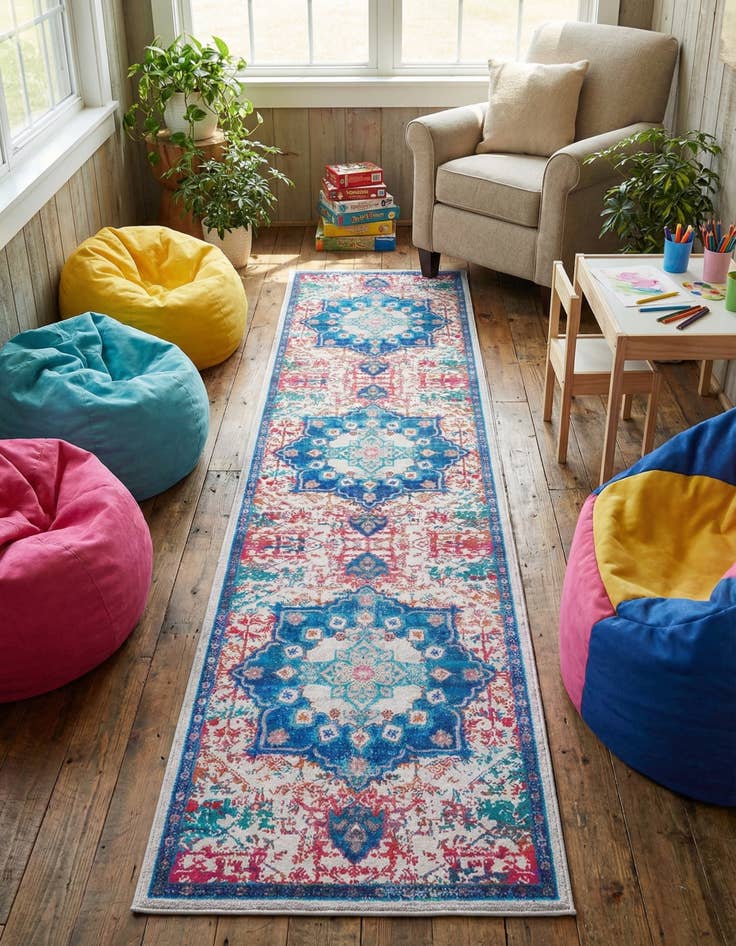 Detail image of 2' 7 x 12'  Washable Renaissance Runner Rug