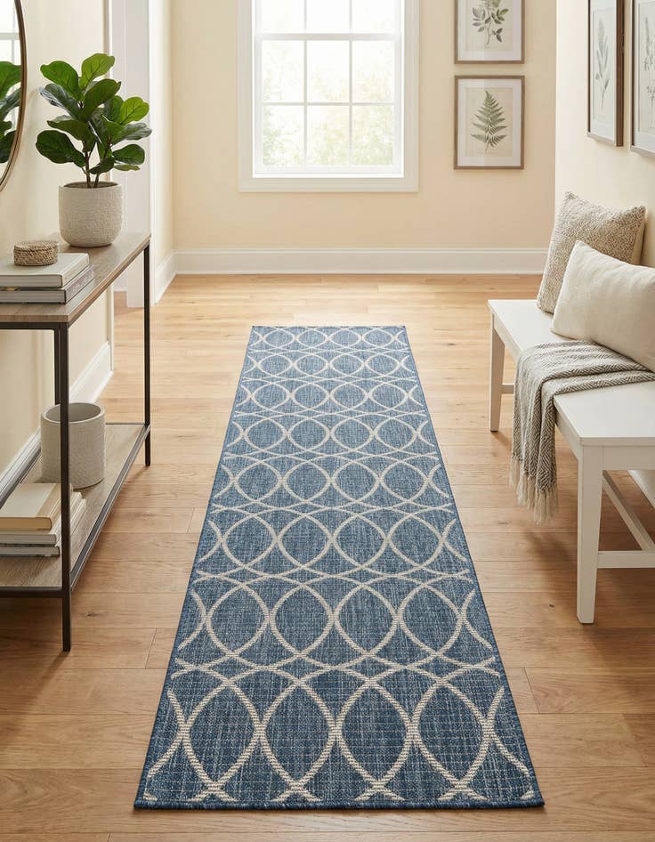 Detail image of 2' x 8'  Washable Trellis Indoor / Outdoor Runner Rug