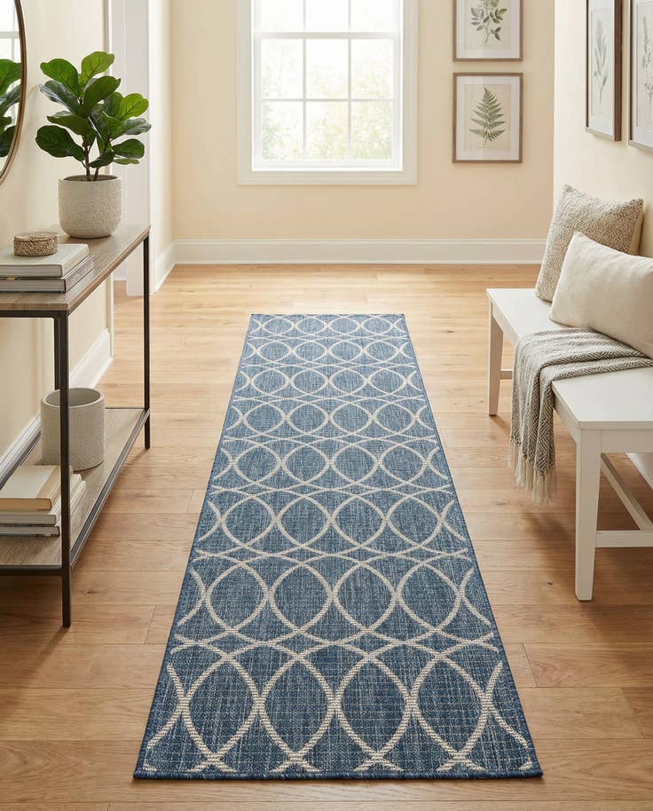 Detail image of 2' x 8' Easy-Clean Trellis Indoor / Outdoor Runner Rug