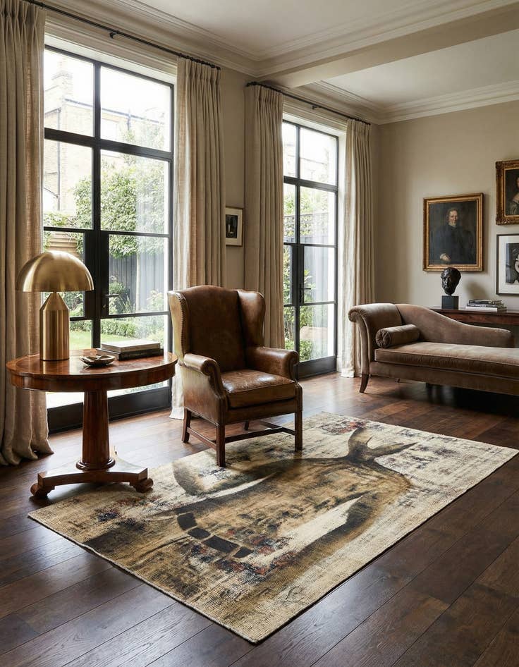 Detail image of 3' 5 x 4' 8  Hand Knotted Ultra Vintage Persian Wool Rug