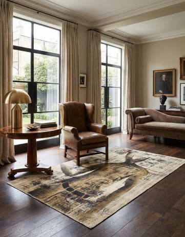 3' 5 x 4' 8 Hand Knotted Ultra Vintage Persian Wool Rug