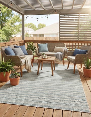 6' x 9' Easy-Clean Ribbon Indoor / Outdoor Rug